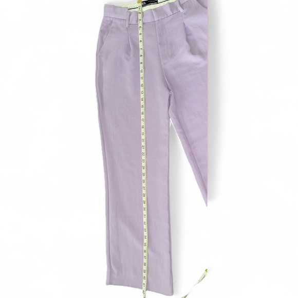 ZARA Lilac Wide Leg High Waist Trousers Women’s Sz S Tailored Dress Pants - Picture 10 of 11